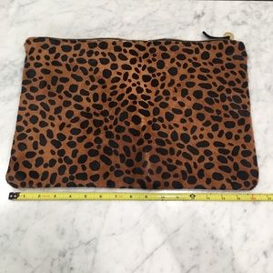 Large Oversized Clare Vivier Leopard  Clutch